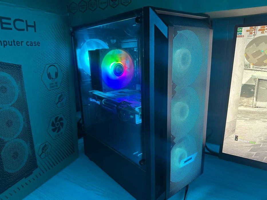 Игровой кейс с монитором 27 дюймов/RX590GME 8gb/16 gb DDR4/ 512 SSD М2