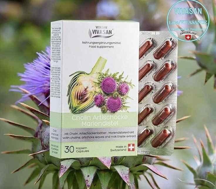 Капсулы Холин - Артишок - Расторопша    Vivasan
