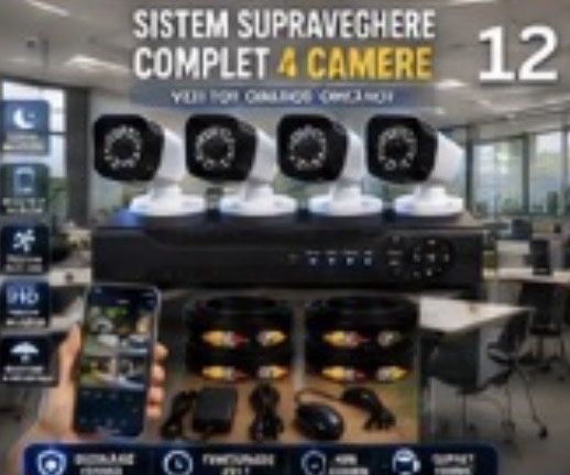 Vindem si Montam Camere Supraveghere Video KIT Complet 4/8/12 CAMERE