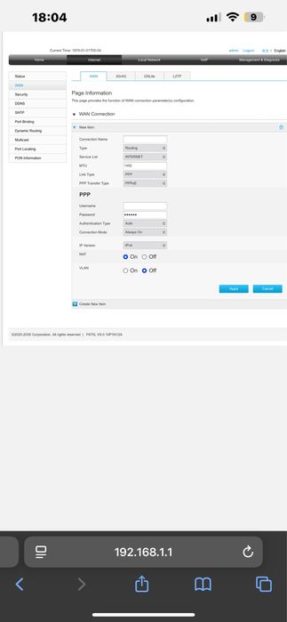 ZTE F670L wifi router optomda