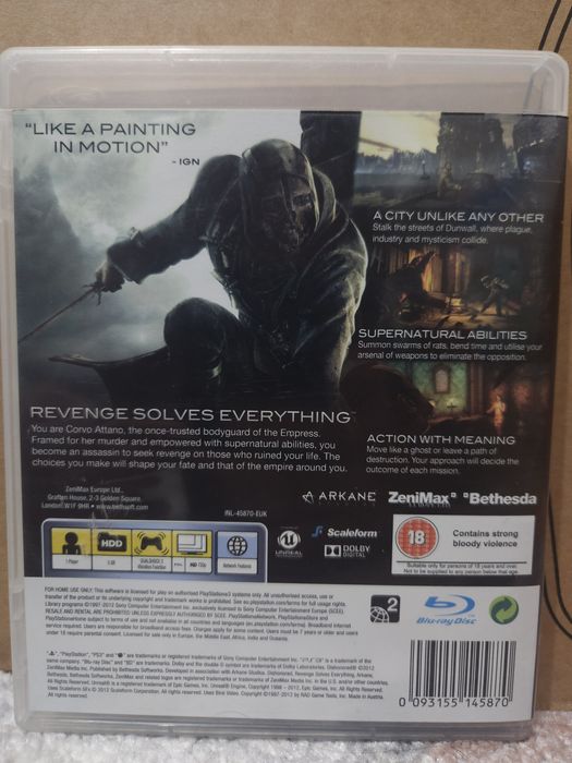 Dishonored PS3 игра