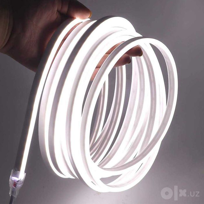 Гибкая неоновая LED лента на 220/12V (neon flex, подсветка метражная)