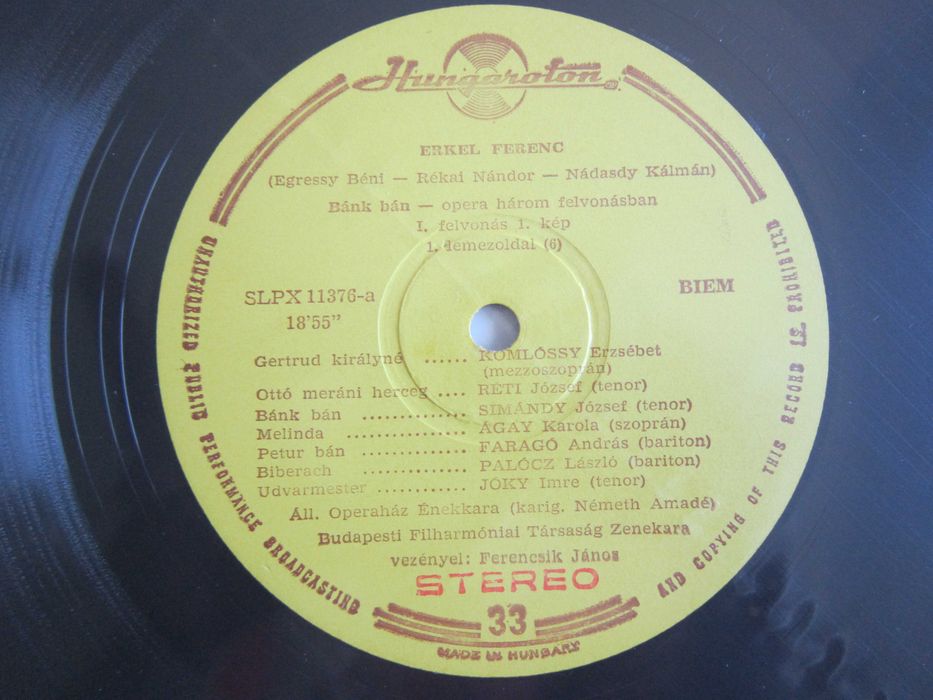 rar vinil Erkel Ferenc - Bank Ban boxset 3LP fabricat Ungaria 1969