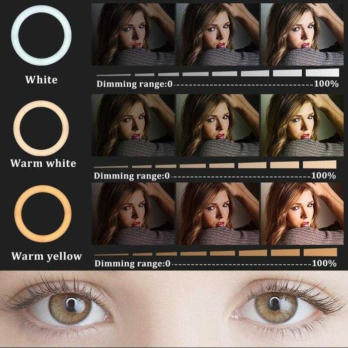 Lampa circulara 47cm cu telecomanda ring light makeup instagram tiktok