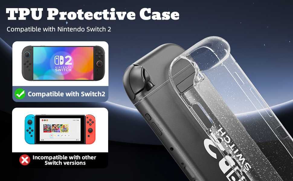 Husa carcasa protectie Nintendo Switch 2,TPU,transparent,antisoc,moale
