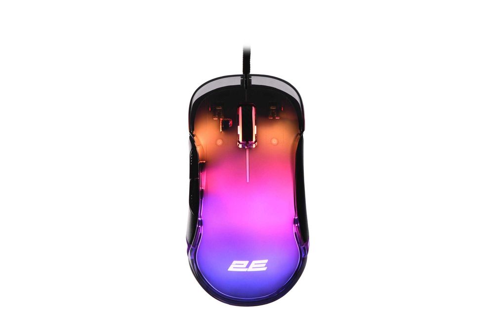 } Мышь игровая 2E Gaming MG345 Transparent, RGB USB Black