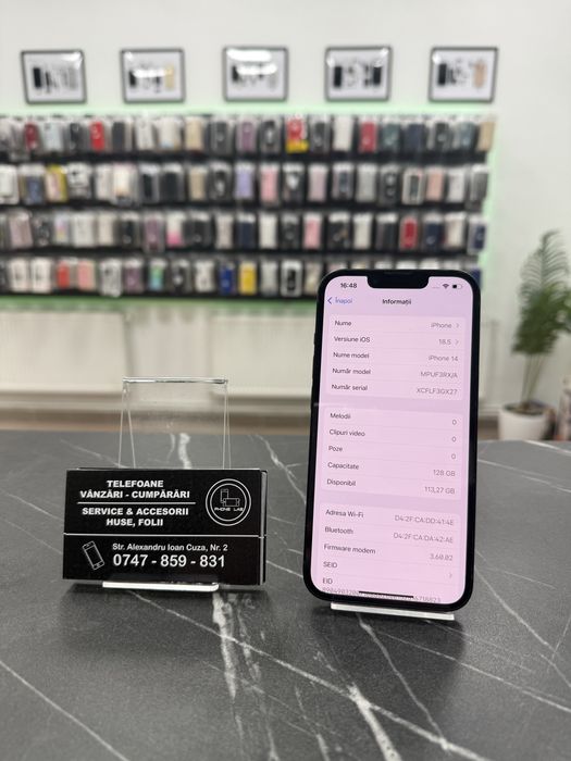 iPhone 14 - 128Gb - Negru - Baterie 100% - Garantie 6 Luni!
