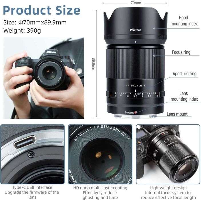 Обектив Viltrox AF 50mm f/1.8 Z за Nikon Z