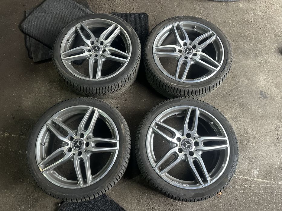 Set roti IARNA complete AMG 18 Originale JANTE ANVELOPE SENZORI CLA A