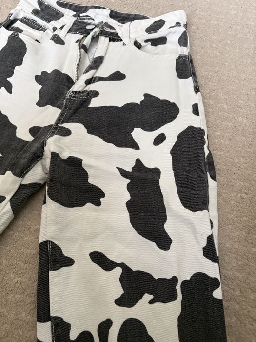 Дънки с кравешка шарка, shein