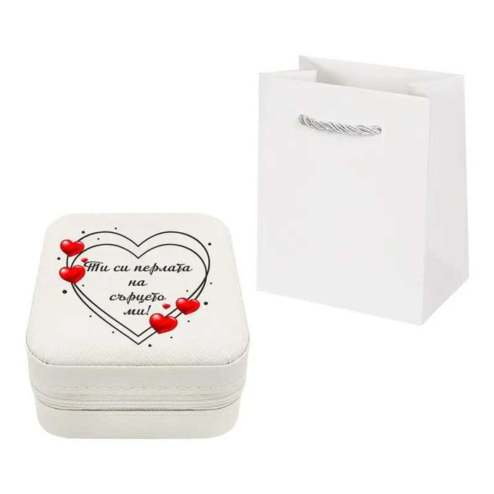 Бижутерка с послание и перла в мида /еко кожа/