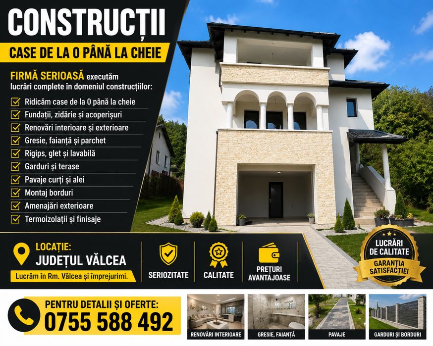 Executam lucrari in domeniul constructiilor