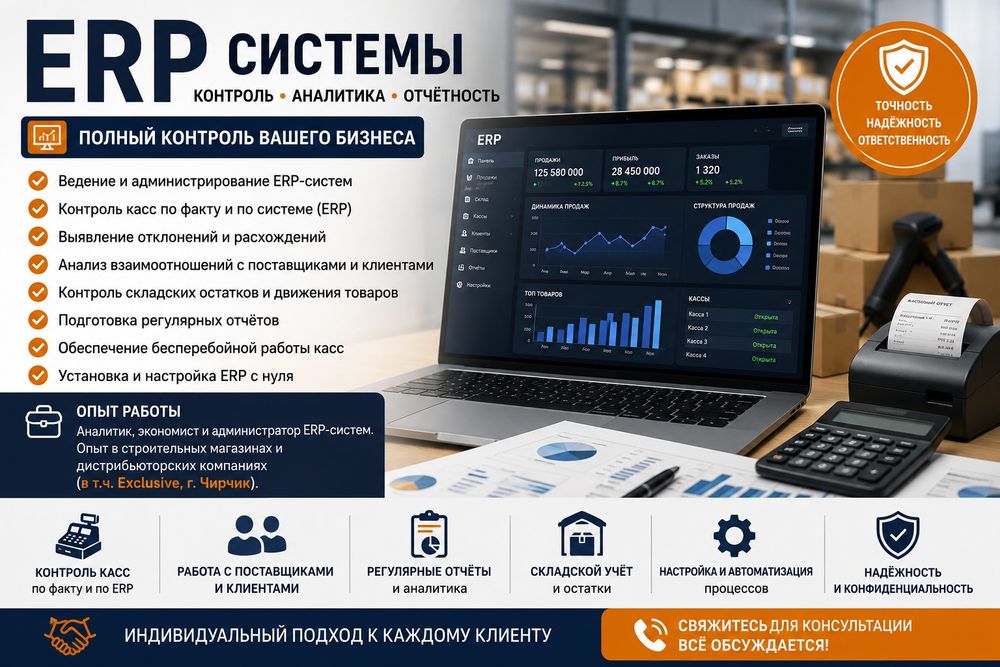 Услуги по ведению, контролю и аналитике ERP-систем