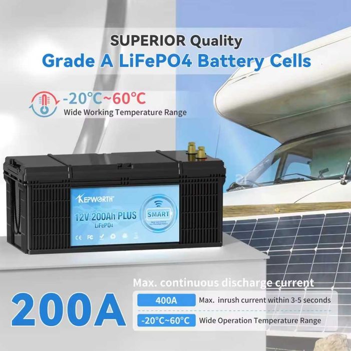 Baterie LifePo4 Kepworth 12v 200Ah Bluetooth Acumulator