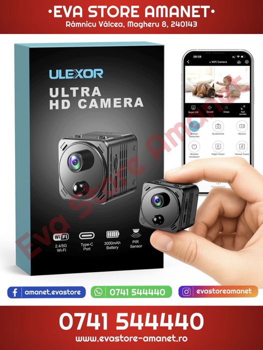 4K Mini Spy Camera Ascunsa Ulexor R8 2.4G/5G WiFi Wireless