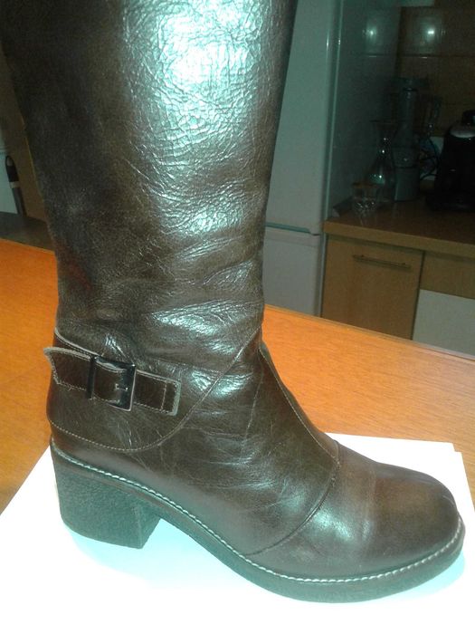 Дамски високи зимни  ботуши - естествена кожа