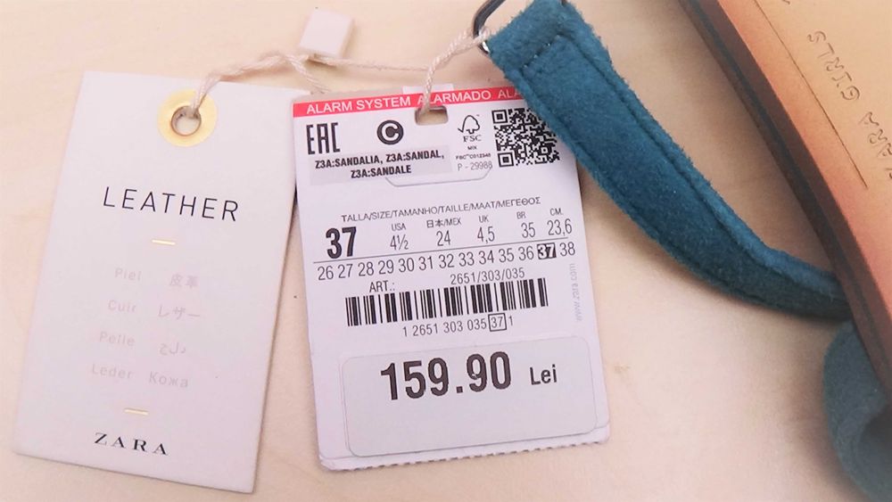 Sandale piele intoarsa zara 140 lei