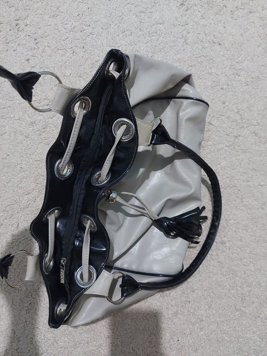 Geanta gri/culoarea oului de rata/incapatoare