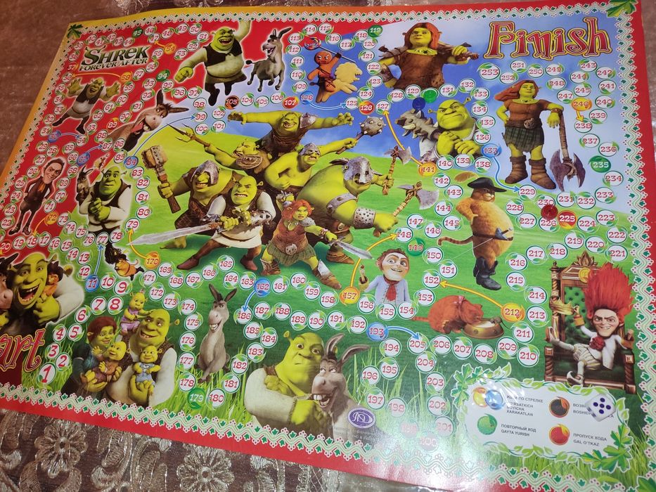 Настольная игра ходилка Шрек,самый большой размер
