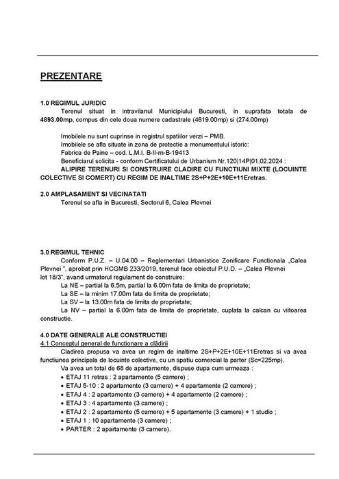 Teren cu Autorizatie de Construire | Calea Plevnei | 68 apartamente