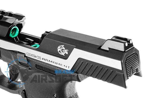 Replica pistol GTP9 Piranha TR Silver GBB G&G