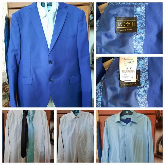 Костюм тройка 52 размер, состояние нового, 2 галстука и 2 рубашки