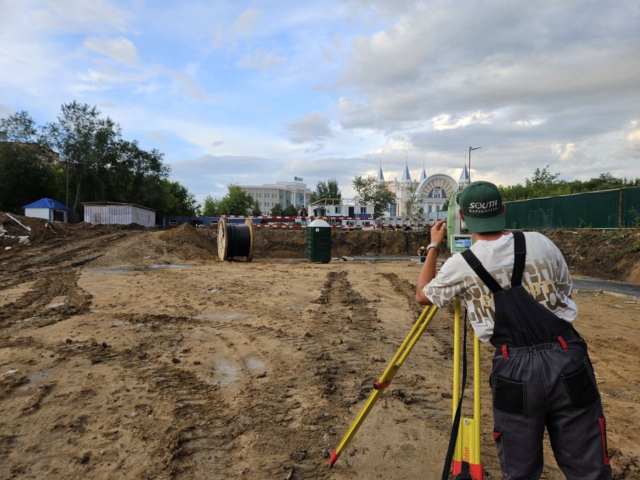 Исполнительная съемка.Топосъемка. Геодезист. Разбивка. Оси