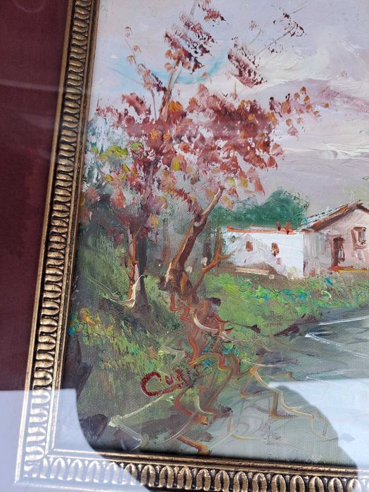 tablou pictura pe panza 68/58 cm semnat