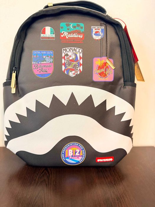 Ghiozdan Sprayground alb negru