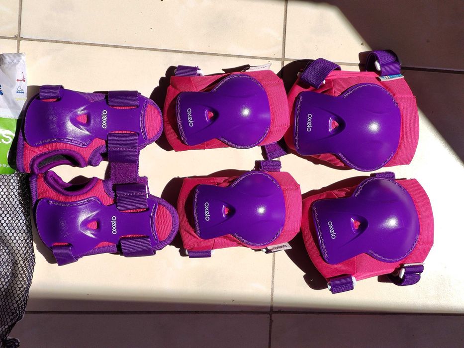 Комплект ролери, каска и протектори OXELO Play 3 (розоволилави)
