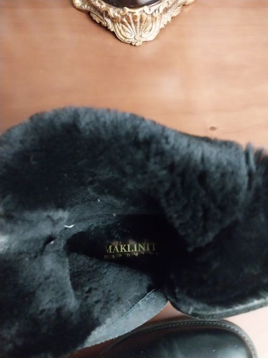 Мужские сапожки из кожи с натуральным мехом