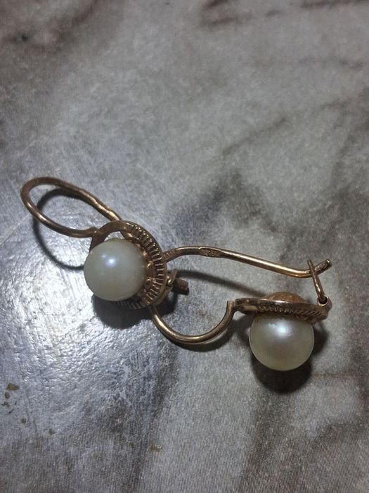 Серьги золот с жемчугом