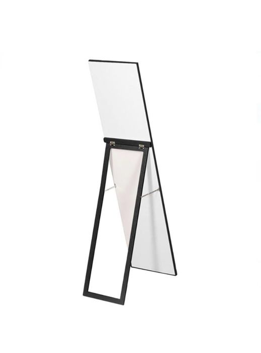 Огледало, Със стойка, 40 х 160, Дъб, Черен