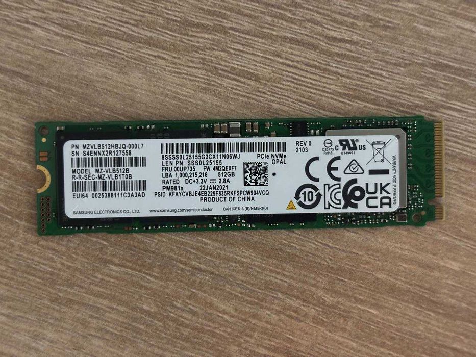 ССД/SSD Samsung/Sk Hynix/Kioxia 256/512GB M.2 NVMe PCIe 3.0