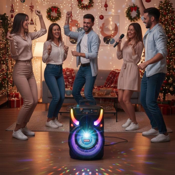 Преносима акумулаторна тонколона -8.5 инча  Bluetooth караоке