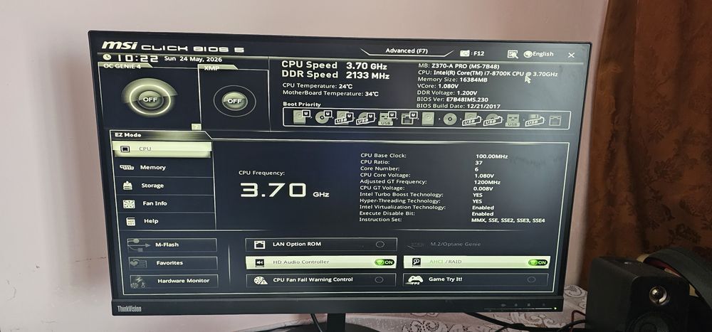 KIT Gaming i7 8700K+ Placa de baza MSI Z370-A PRO LA 750 RON