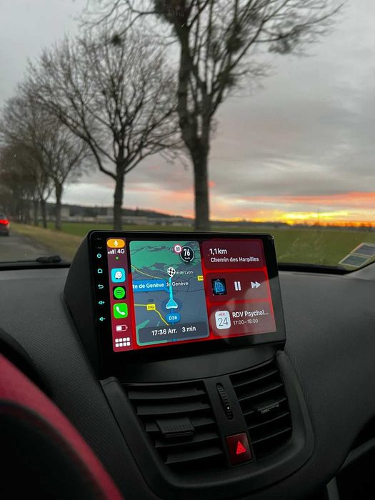 PROMO - Navigatie Android 15 Dedicata Peugeot 207 - CarPlay DSP QLed - Camera Marsarier Cadou