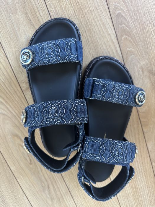 Salvatore Ferragamo Kalie сандали нови 39 деним и естествена кожа