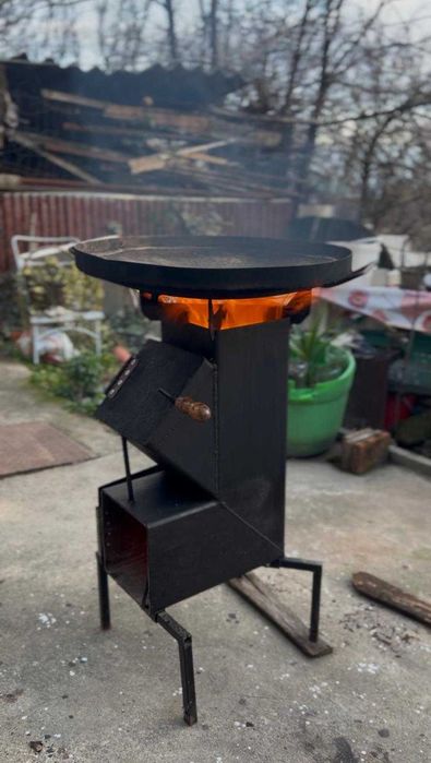 Sobă rachetă din oțel 150x 150x 4mm