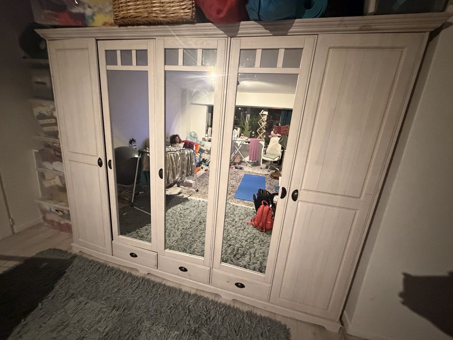 Sifonier alb 5 usi lemn masiv