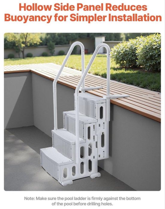 Scară premium pentru piscină îngropată, 4 trepte, nouă