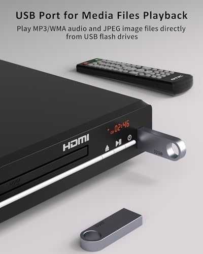 Нов Компактен DVD Player плейър HDMI USB CD MP3 JPG за телевизор с дистанционно