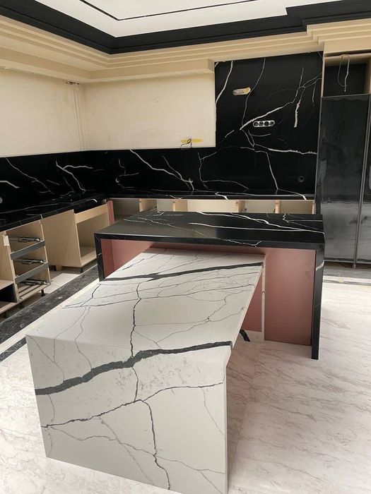 Кухонные Столешницы. Остров. Фартук Из Камня на заказ. Кварц. Мрамор