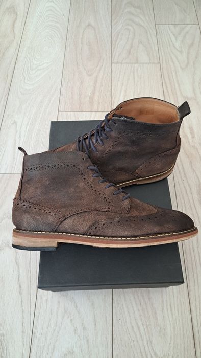 Ghete brogue din piele nabuc Hudson London  mărimea 42