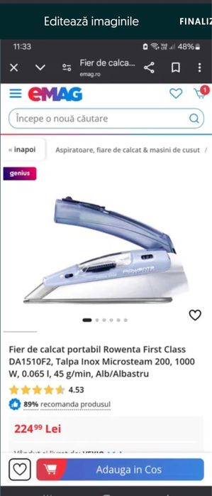 Excelent pentru voiaj fier calcat Rowenta First Class DA 1510