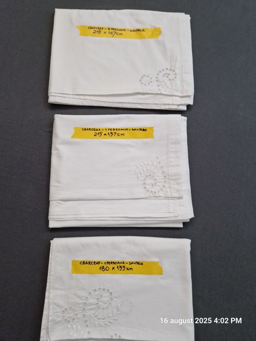 Cearceafuri de pat de 1 pers și 2 pers