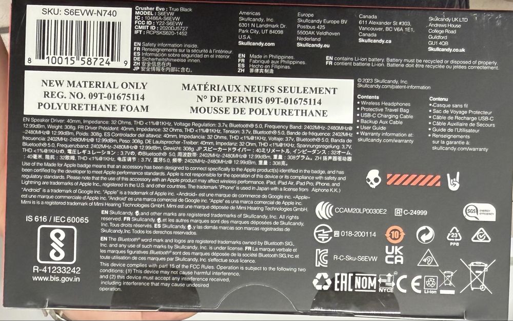 Casti Skullcandy Crusher Evo, sigilate