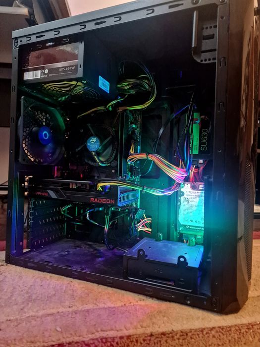 Unitate PC Gaming AMD RX 6600, 16 GB RAM DDR 4, Intel Core I3 9100f + kit tastatura si mouse wireless cadou