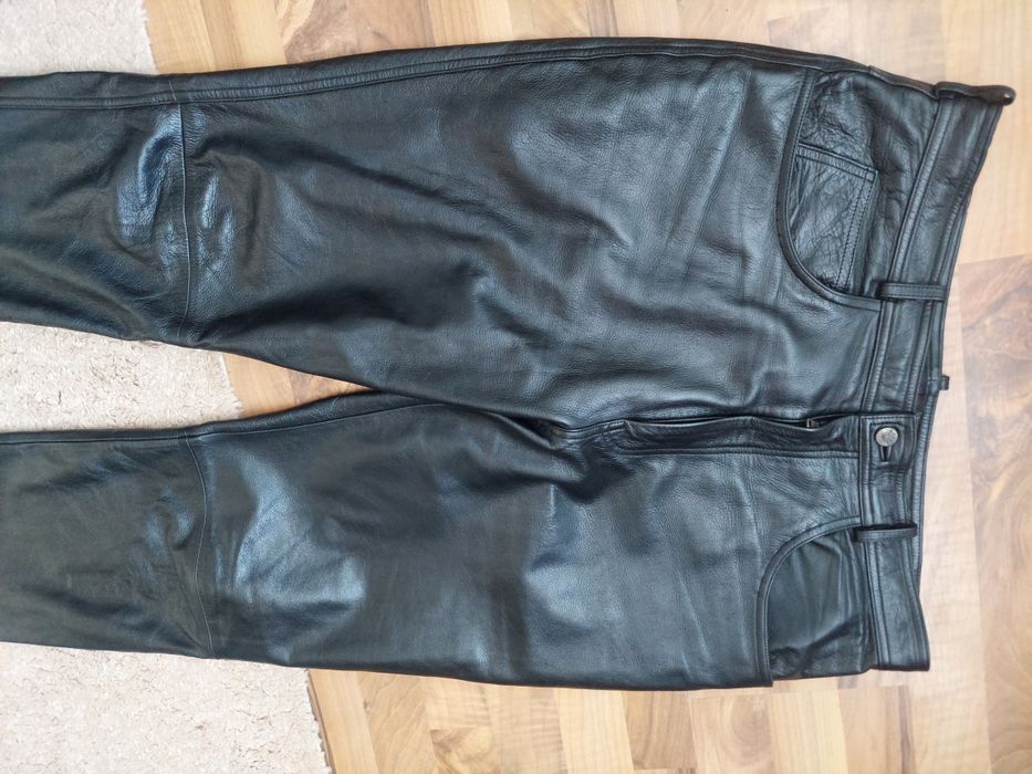 Pantaloni moto Linus,model clasic,de barbati,piele moale