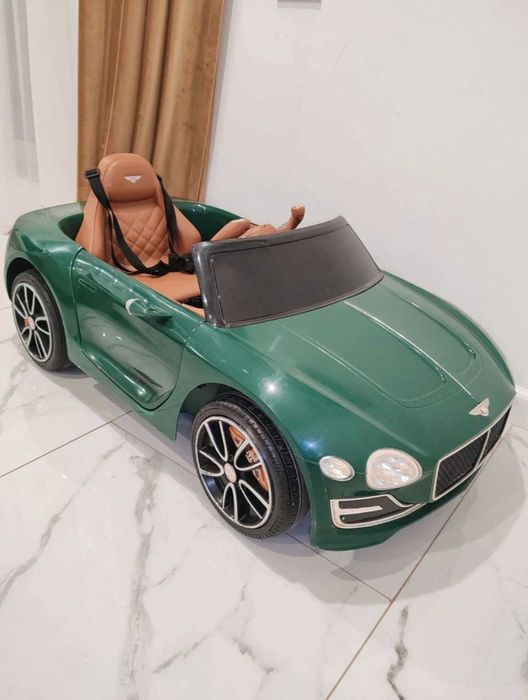 Masinuta electrica pentru copii Bentley verde, 12V, scaun piele ecologica